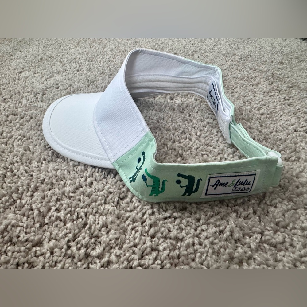 Ame & Lulu White and Green Visor kids